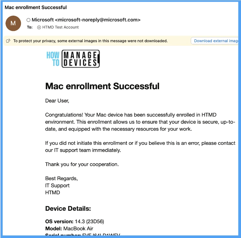 Setup Enrollment Notification in Intune for Mac Devices Fig.14